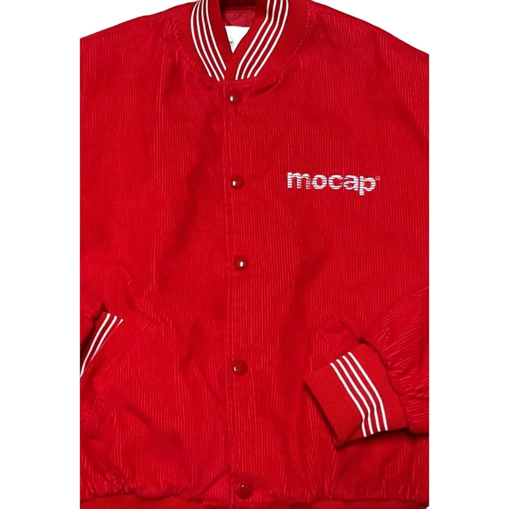 Vtg Weinstock Conestoga Red Corduroy Bomber Jacket Sz L USA Made Quilted Liner - Picture 4 of 6